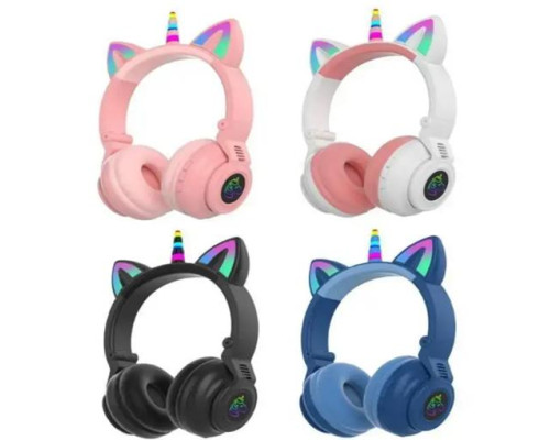 Навушники CAT з котячими вушками STN-27 Bluetooth (Чорний, Синій, Рожевий) (60)