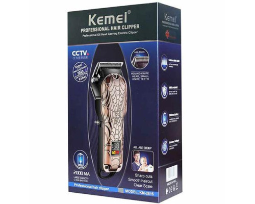 Машинка для стрижки волосся та бороди акумуляторна бездротова Kemei LFJ KM-2616 (24)
