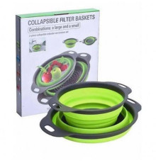 Друшляк силіконовий складаний Collapsible Jm-611 (великий і маленький) LK202210-23/LK202301-12 (100)