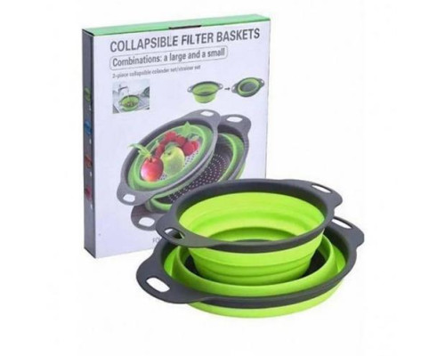 Друшляк силіконовий складаний Collapsible Jm-611 (великий і маленький) LK202210-23/LK202301-12 (100)