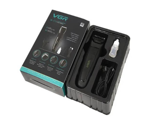 Машинка для стрижки волосся VGR V-015 Professional Black акумуляторна, 1000 мАг, 5 Вт (60)
