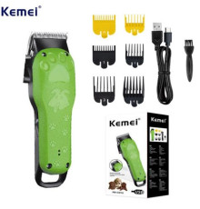 Машинка для стрижки тварин Kemei Km-Cw10 USB зарядка з зеленими мультяшними машинка (40)