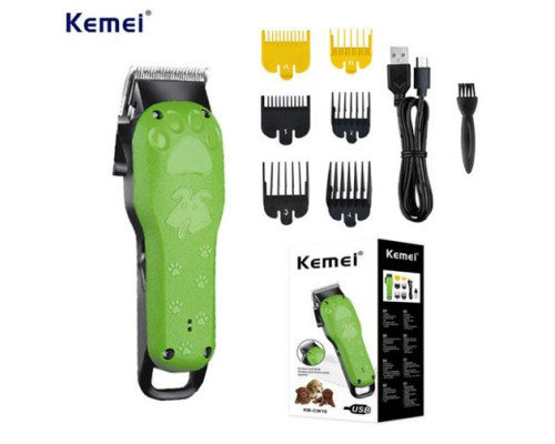 Машинка для стрижки тварин Kemei Km-Cw10 USB зарядка з зеленими мультяшними машинка (40)