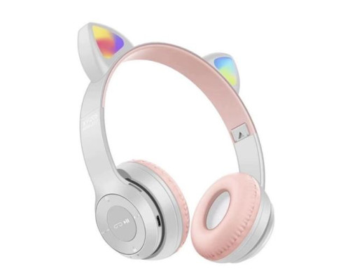 Бездротові навушники Bluetooth CAT XY-204 з LED підсвічуванням (Синій,Рожевий,Блакитний,Фіолетовий,Сірий) (60)