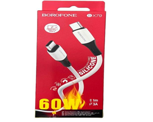No.Кабель BOROFONE BX79 SILICONE 3,0A Type-C/Type-C 60w (360)