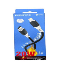 Кабель BOROFONE BX79 SILICONE 3,0A 1m Type-C/ IPHONE 20w (360)