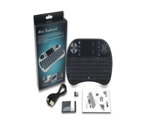 No.Бездротова клавіатура Mini Keyboard Backlit з тачпадом та підсвічуванням i8 (100)